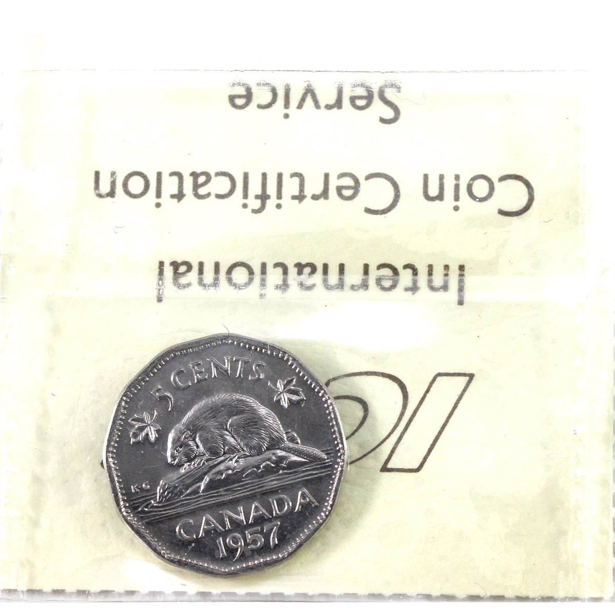 1957 Canada 5-cents ICCS Certified MS-65