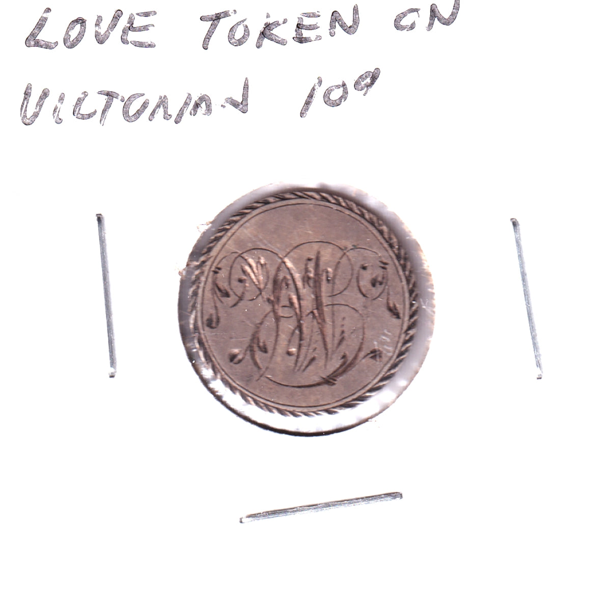 Love Token on Victorian Canada 10-cents - Initial W or M