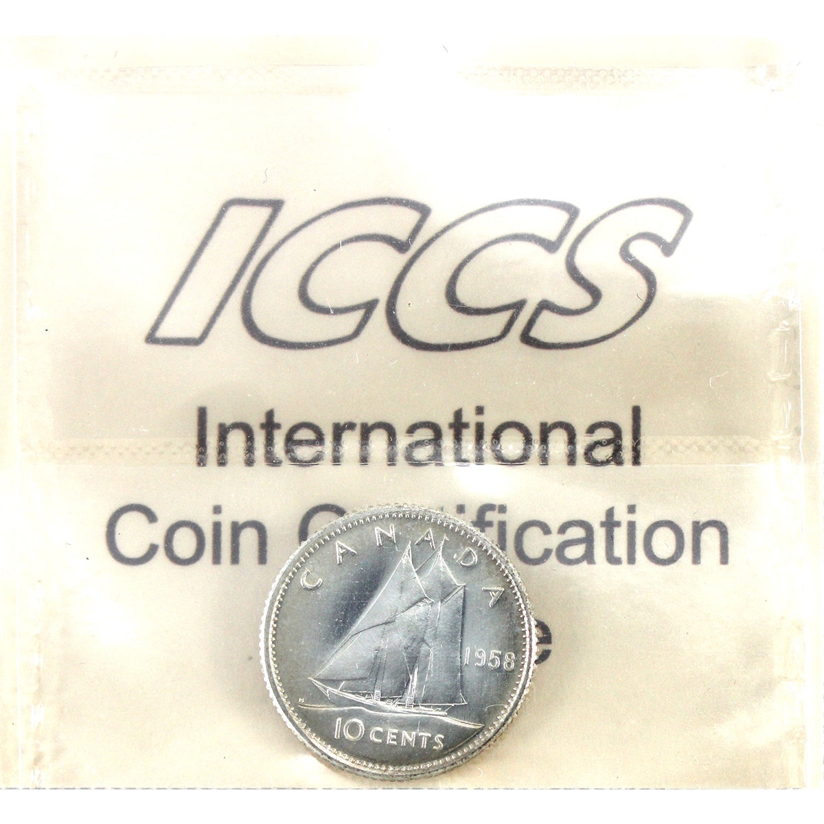 1958 Canada 10-cents ICCS Certified PL-64 Ultra Heavy Cameo