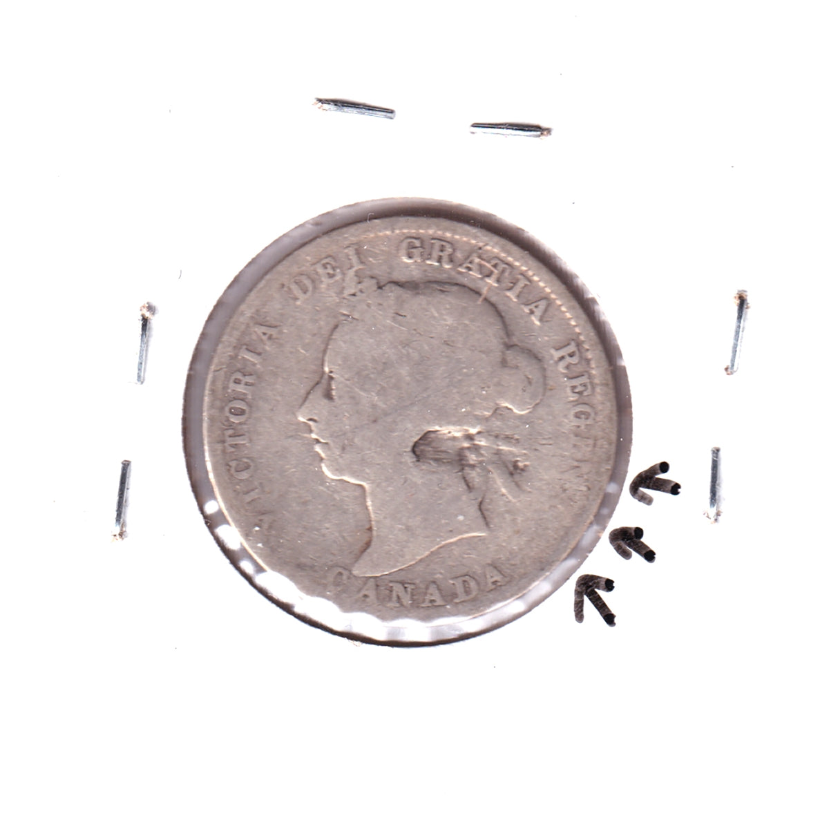 ERROR 1901 Canada 25-cents Good (G4) Major Lamination Error