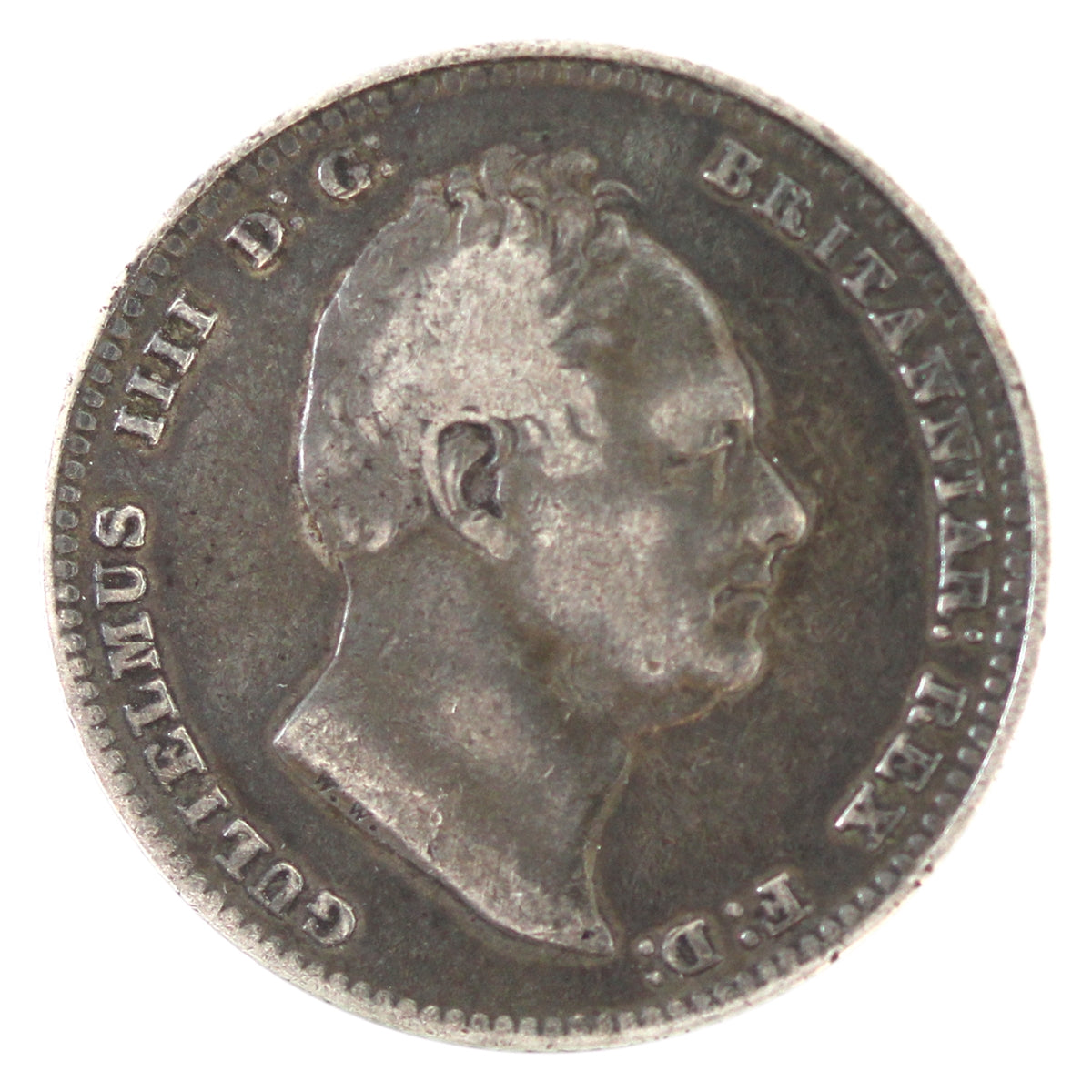 Great Britain 1834 William IV Shilling Very Fine (VF20) Rotated Die