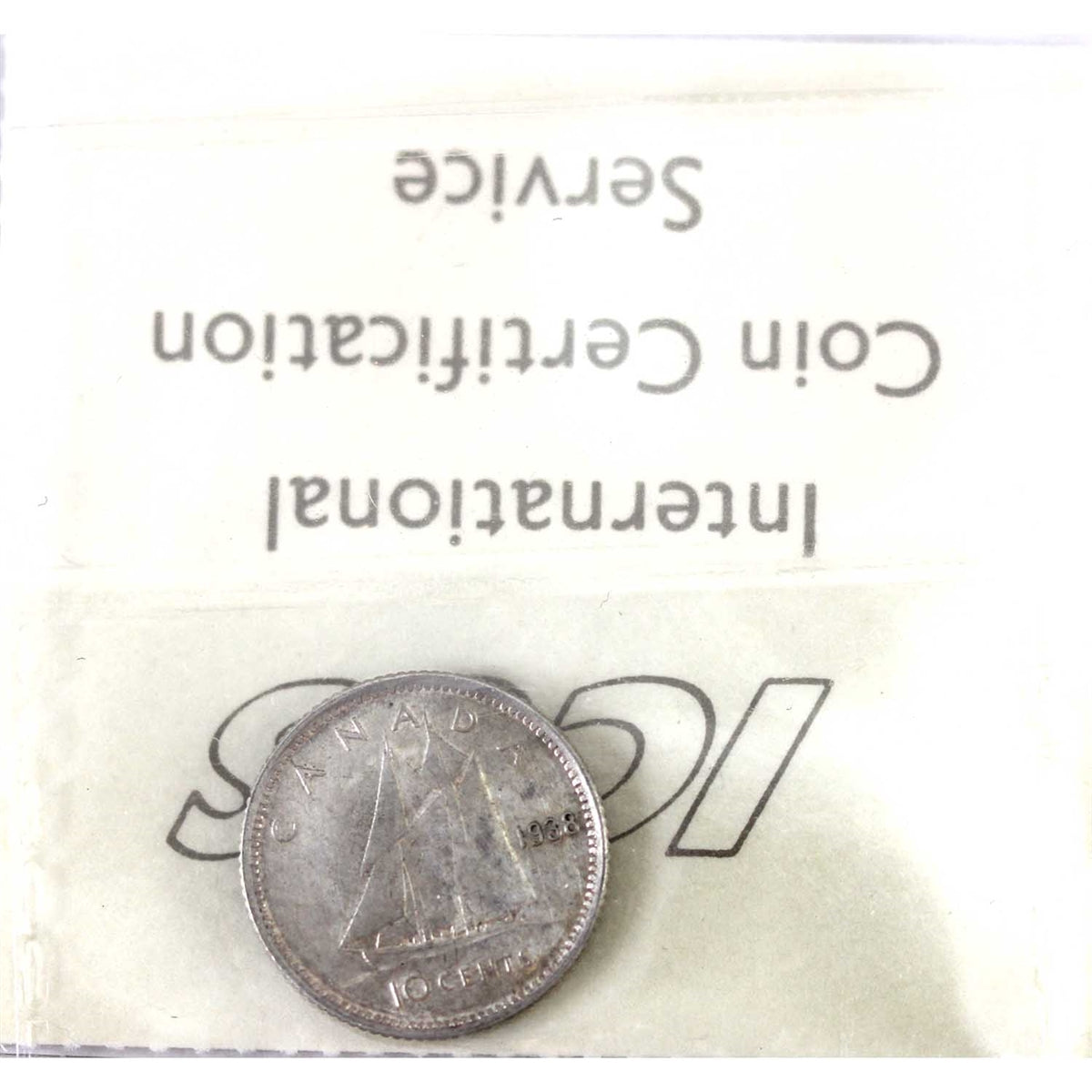 1938 Canada 10-cents ICCS Certified AU55 (Cleaned)