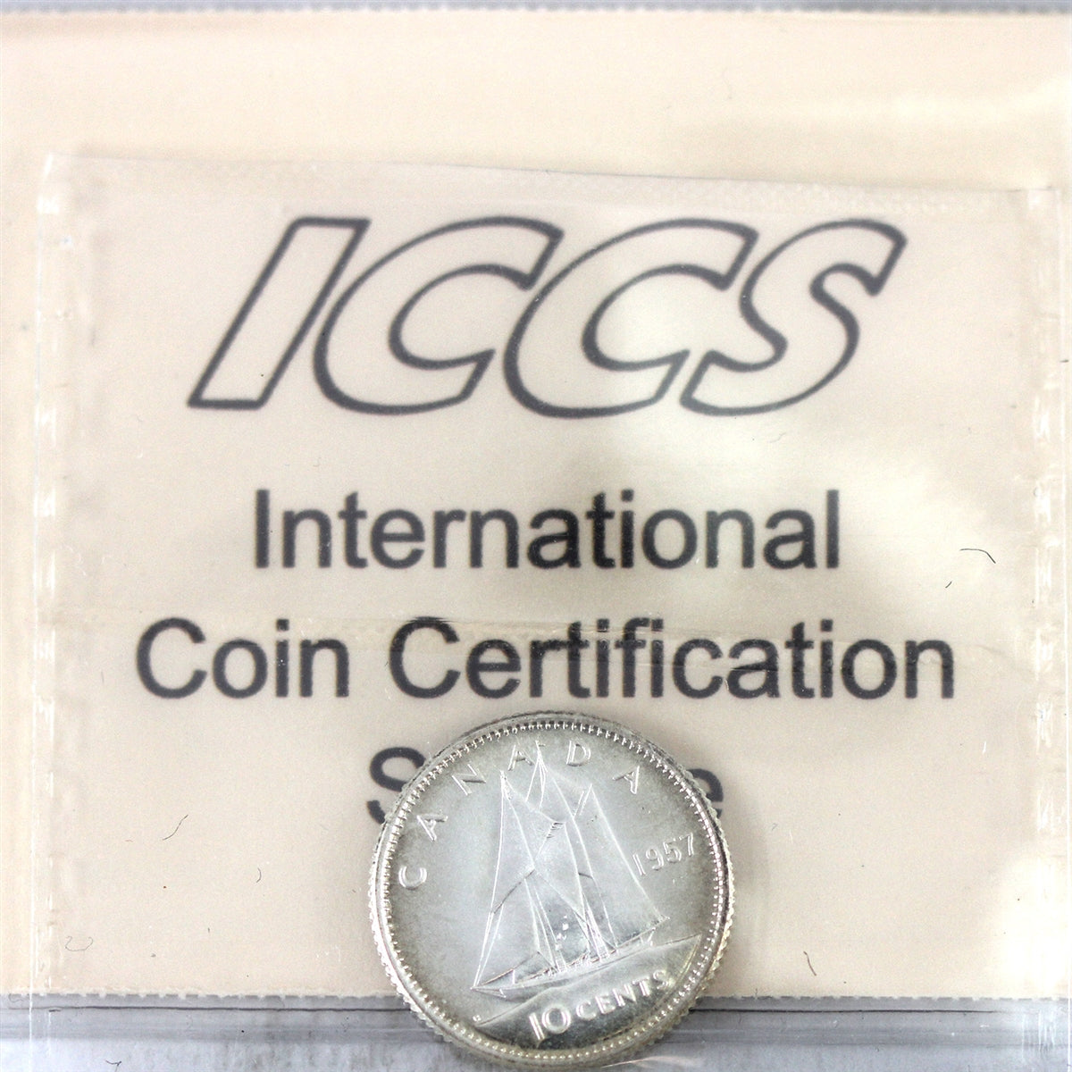 1957 Canada 10-cents ICCS Certified PL-66