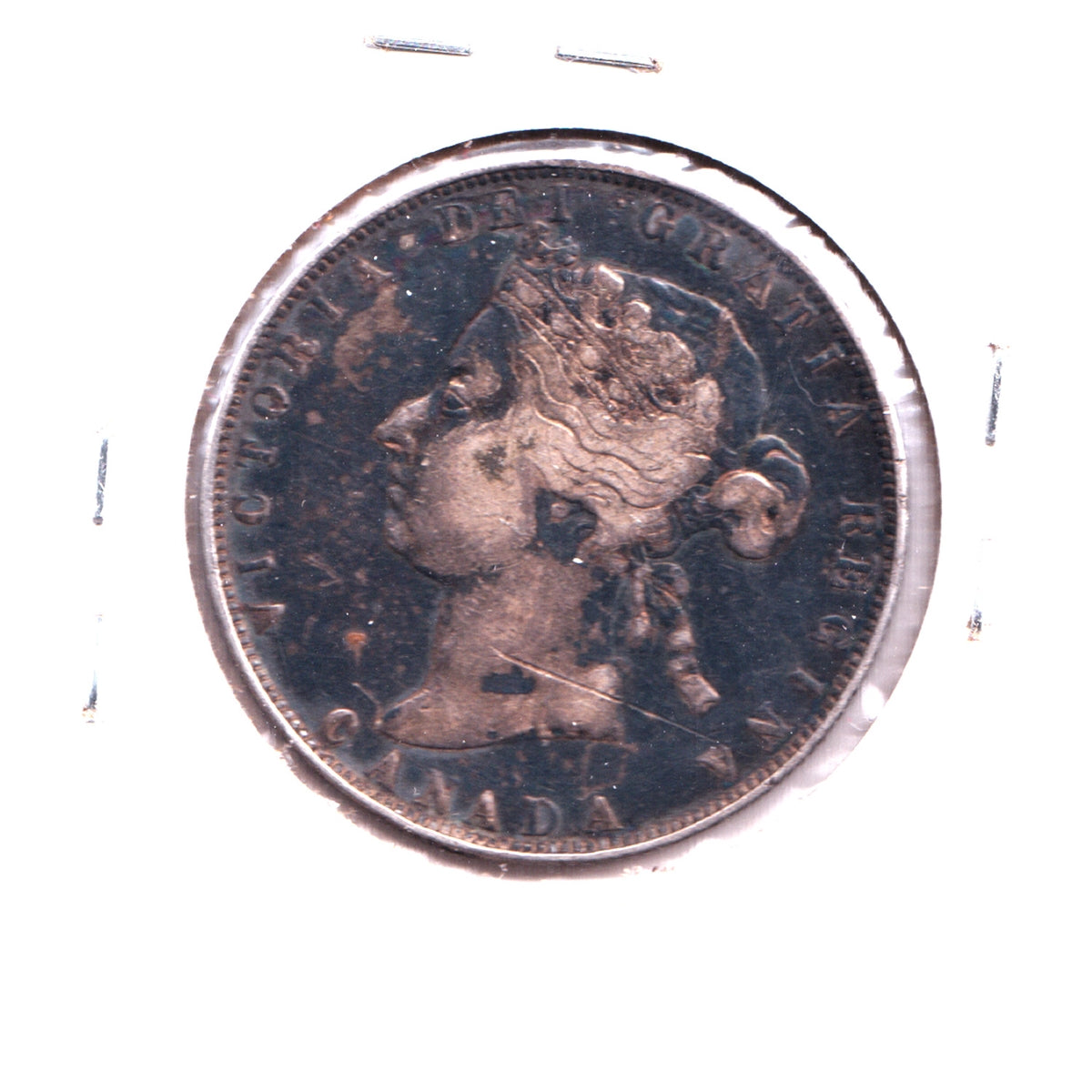 Love Token Engraved on Victorian Canada 50-cents