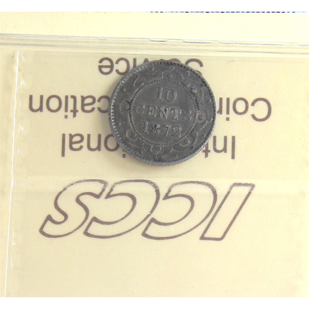 1872H Newfoundland 10-cents ICCS Certified VF20