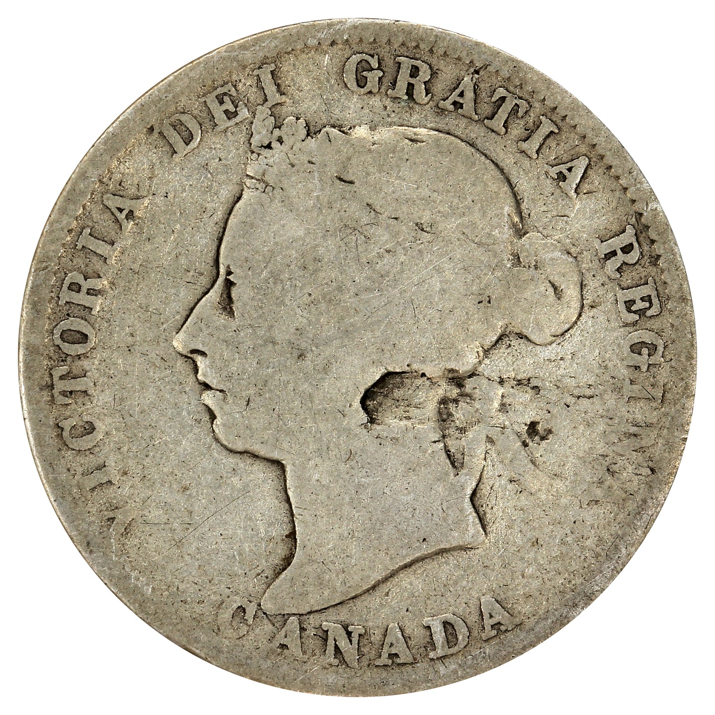 ERROR 1901 Canada 25-cents Good (G4) Major Lamination Error