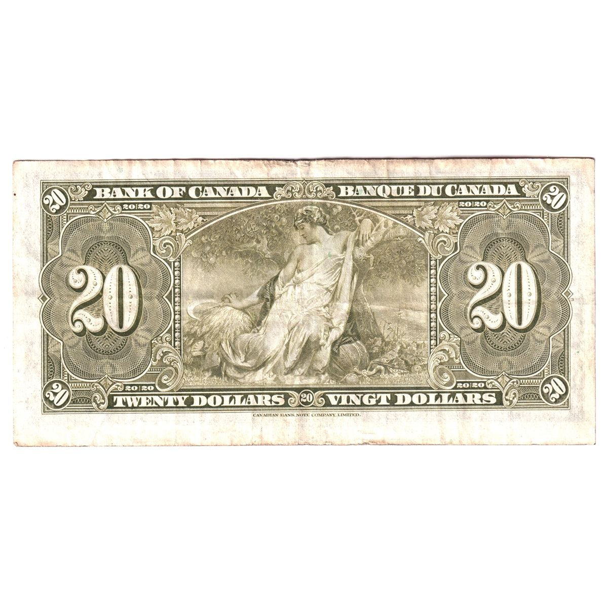 BC-25b 1937 Canada $20 Gordon-Towers, Very Fine (VF20) Stain, tears, or damaged