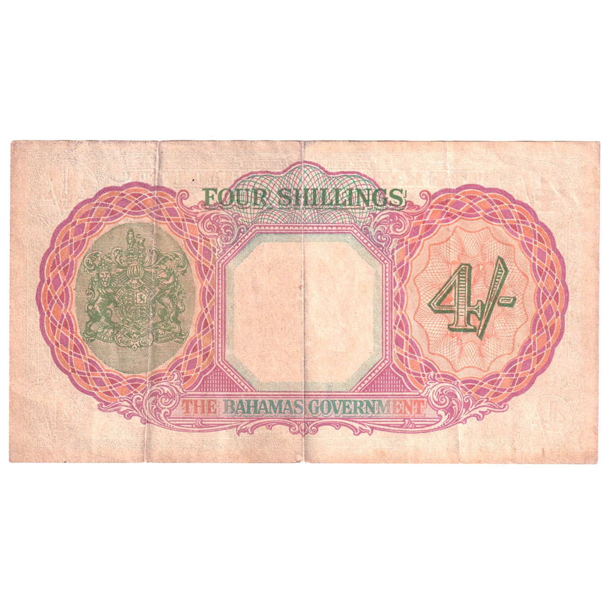 Bahamas Note, Pick #9e 1936 4 Shillings, VF-EF (VF30) Tear