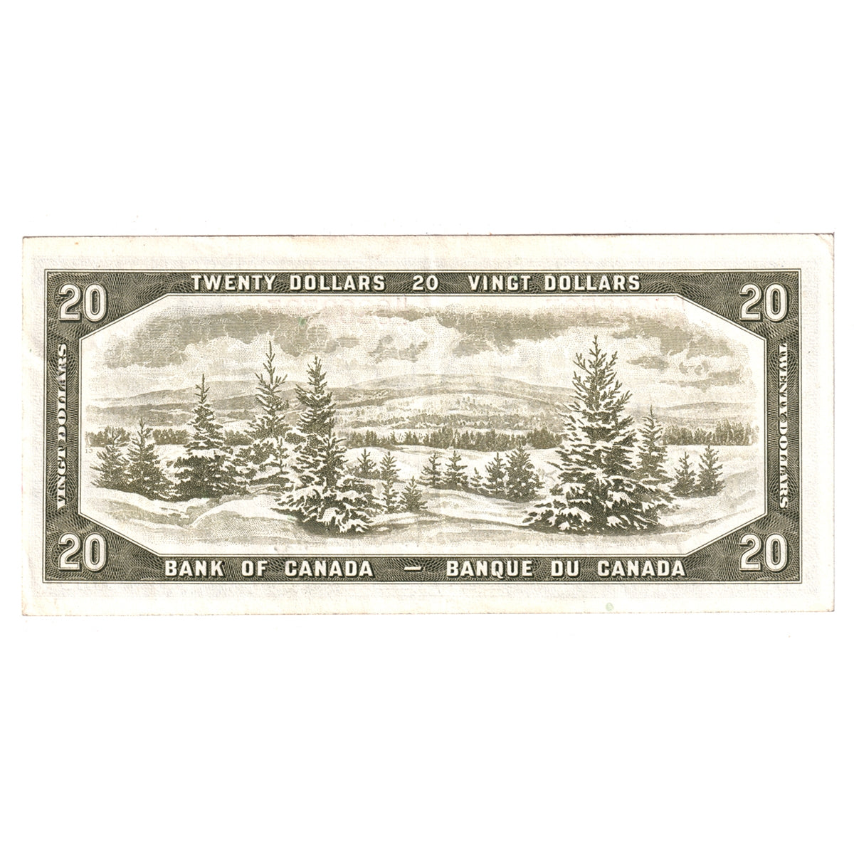 BC-41b 1954 Canada $20 Note, EF-AU (EF45) Holes, Tears or Impaired