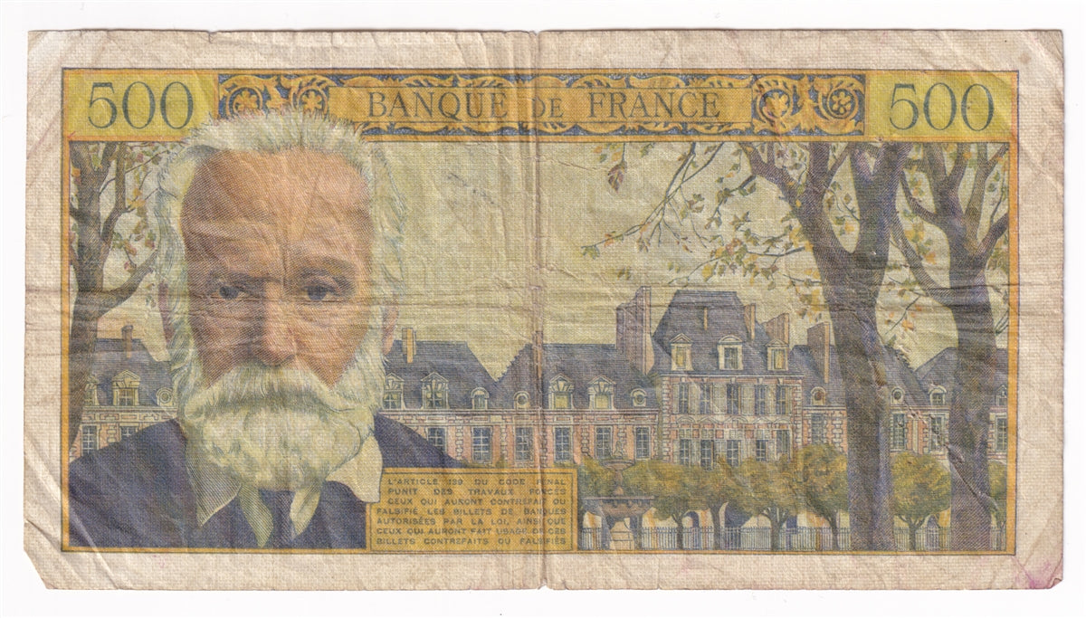 France Note 1958 500 Francs, F (holes)