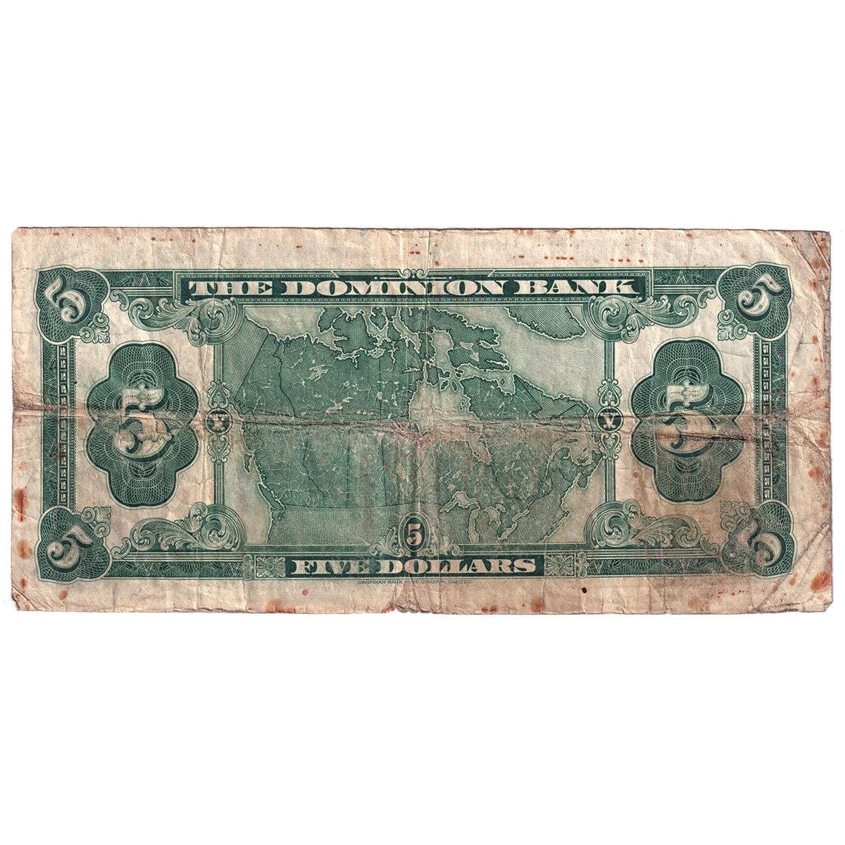 220-24-04 1931 Dominion Bank $5 Carlisle-Dawson, F (Damaged)