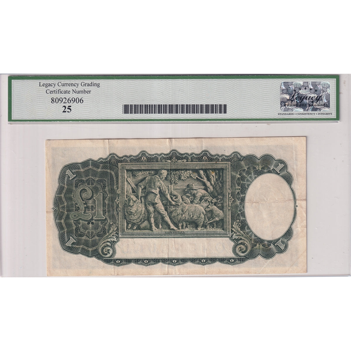 Australia Note, No Date (1938) 1 Pound, Pick #26a, Legacy Certified VF25