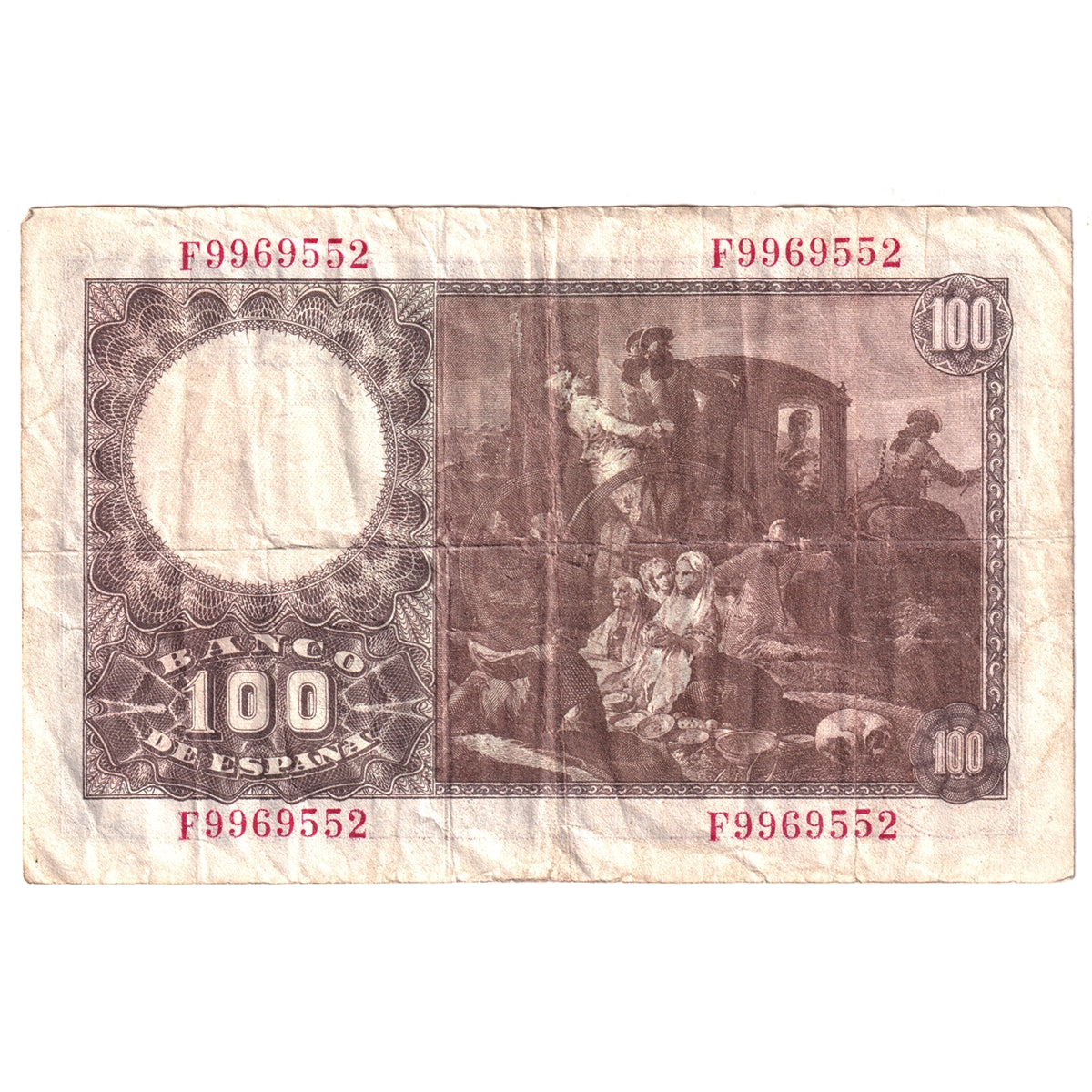 Spain Note, 1948 100 Pesetas, Pick #137a, VF