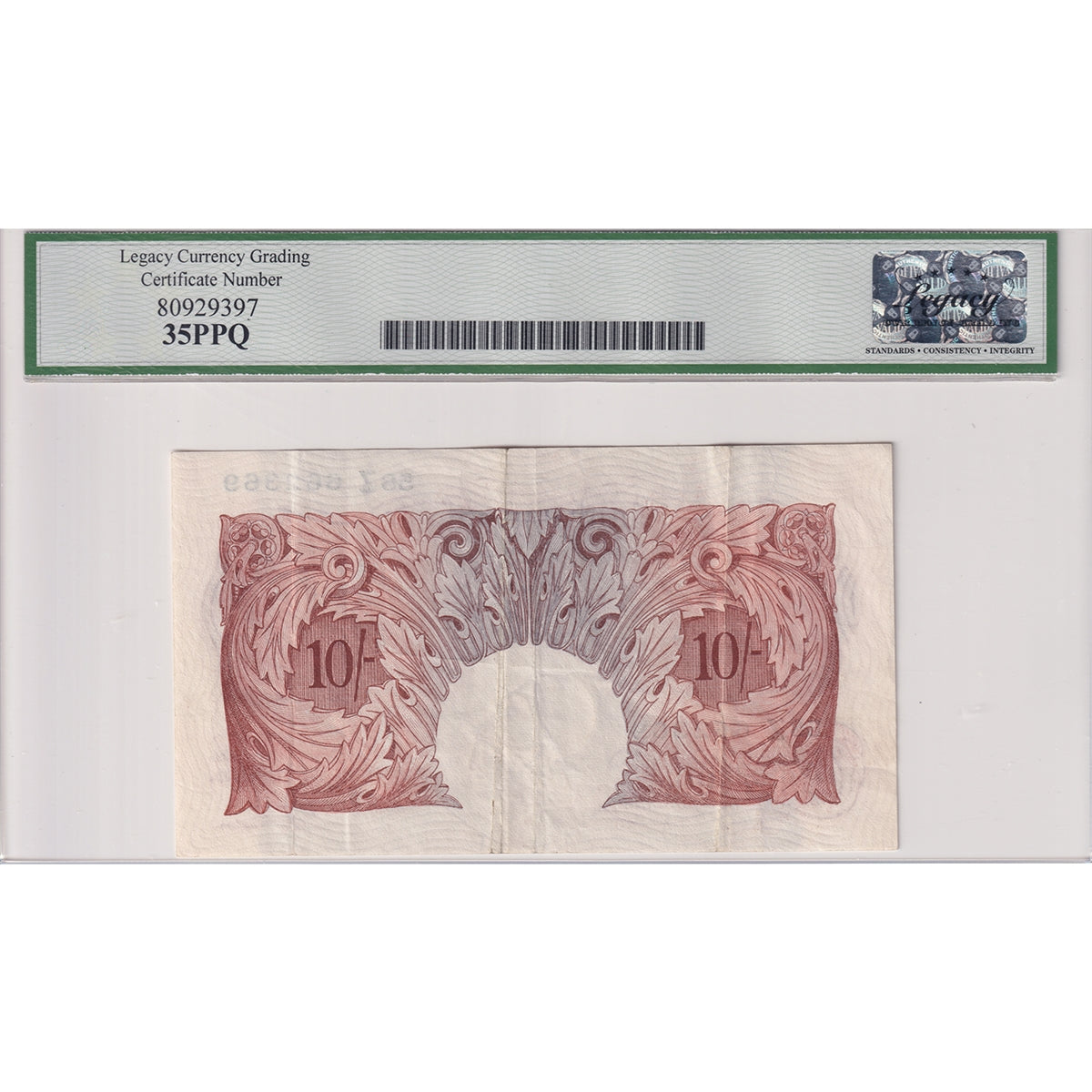Great Britain Note, 1928-1948 10 Shillings, Pick #362c, Legacy Certified VF35 PPQ