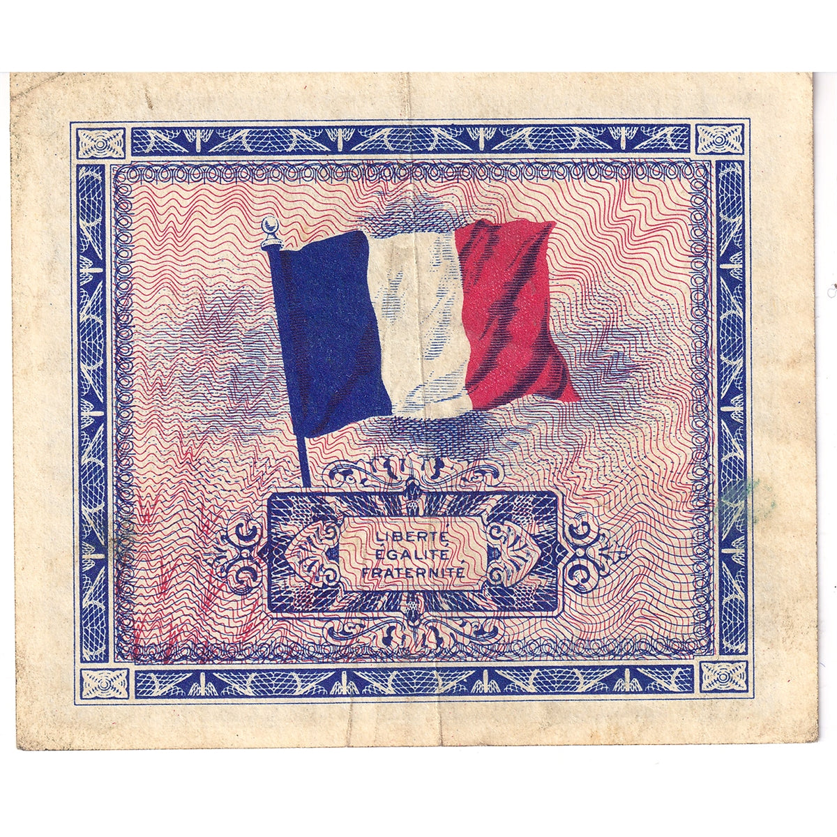France 1944 2 Francs Note, Pick #114a, EF