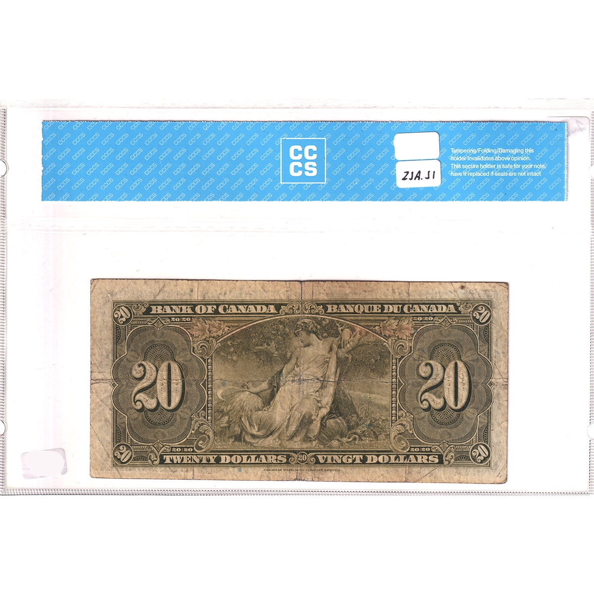 BC-25a 1937 Canada $20 Osborne-Towers, A/E, CCCS Certified F15