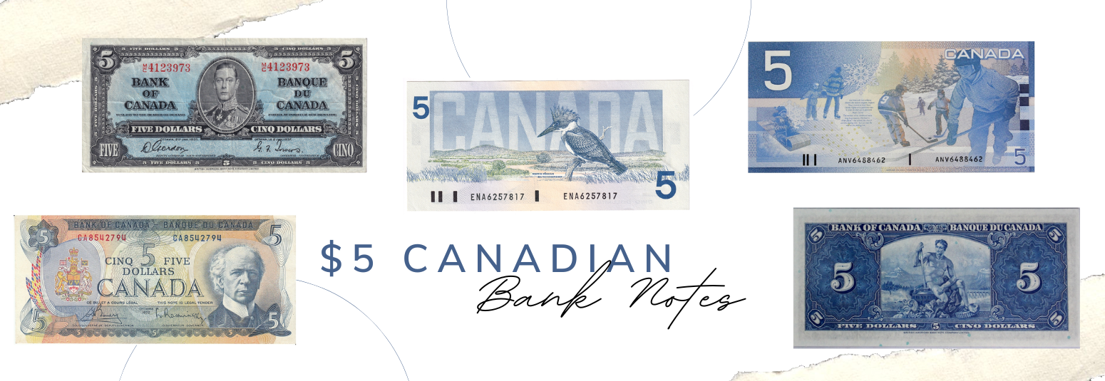 Canadian 5 Dollar Bills