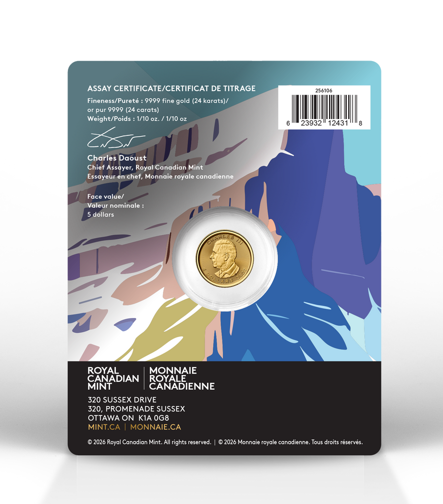 (Pre-Order) 2027 Canada $5 Treasured Gold Maple Leaf Loon Privy (Premium Bullion) 1/10oz. Pure Gold (No Tax)