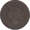 1859 Narrow 9 Canada 1-cent Fine (F-12)