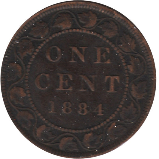 1884 Obv. 2 Canada 1-cent Fine (F12)