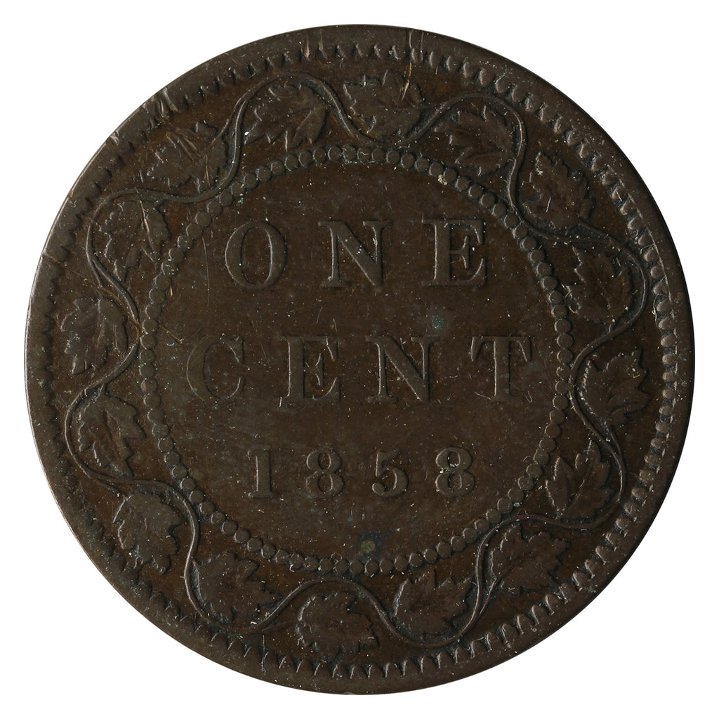 1858 Canada 1-cent F-VF (F-15) $