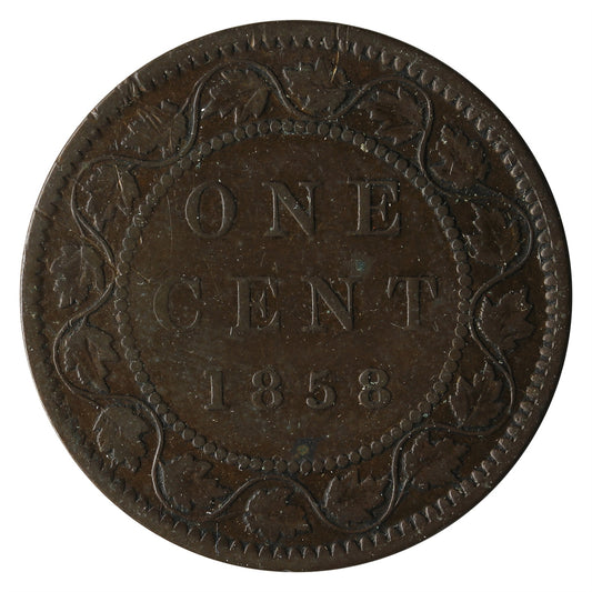 1858 Canada 1-cent F-VF (F15) $