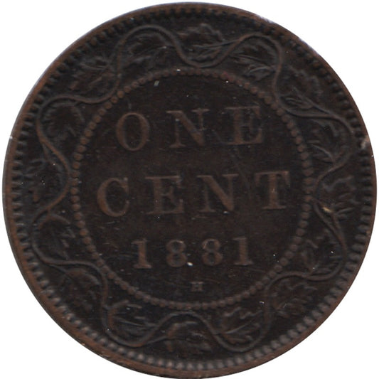 1881H Obv. 1 Canada 1-cent Very Fine (VF20)