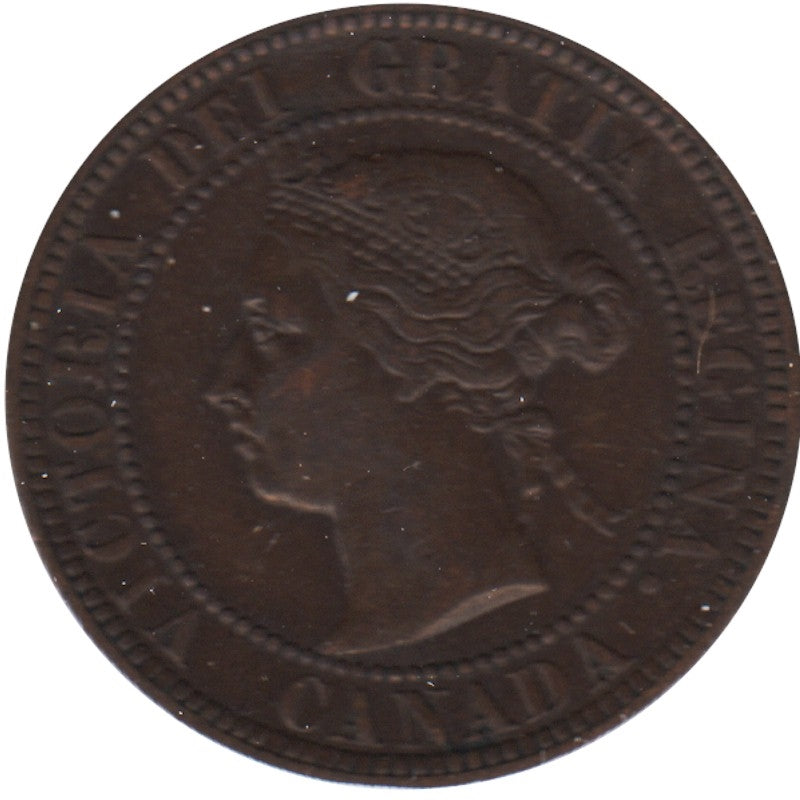 1886 Obv. 2 Canada 1-cent Very Fine (VF-20)