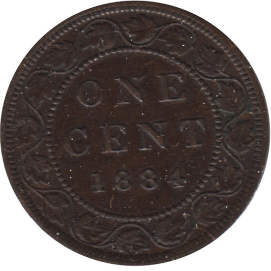 1884 Obv. 2 Canada 1-cent VF-EF (VF30)