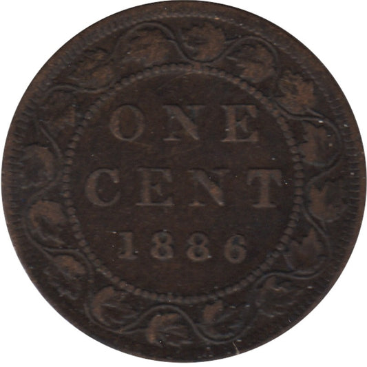 1886 Obv. 2 Canada 1-cent Fine (F12)