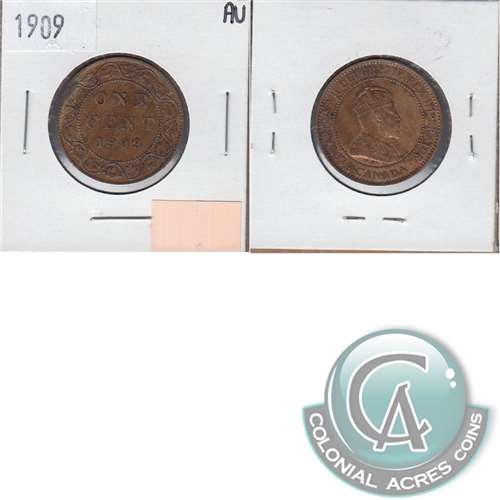 1909 Canada 1-cent Almost Uncirculated (AU50)