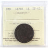 1876H Canada 1-cent ICCS Certified EF-45