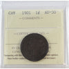 1901 Canada 1-cent ICCS Certified AU-50