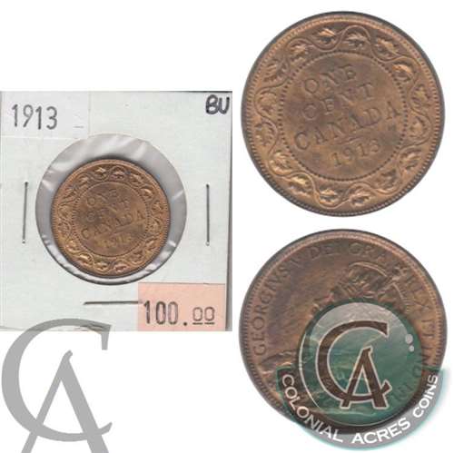 1913 Canada 1-cent Brilliant Uncirculated (MS63) $