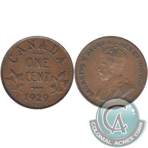 1929 Canada 1-cent F-VF (F-15)