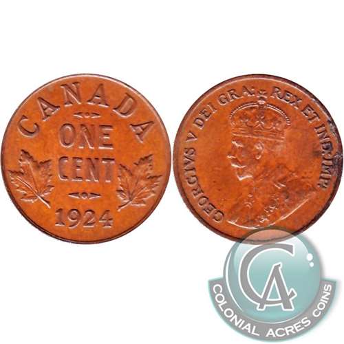 1924 Canada 1-cent EF-AU (EF45)