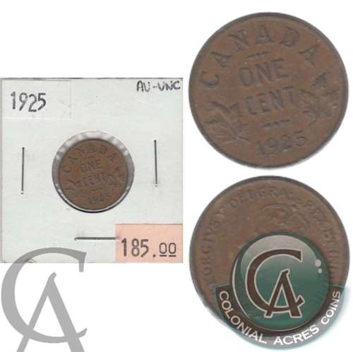 1925 Canada 1-cent AU-UNC (AU55) $