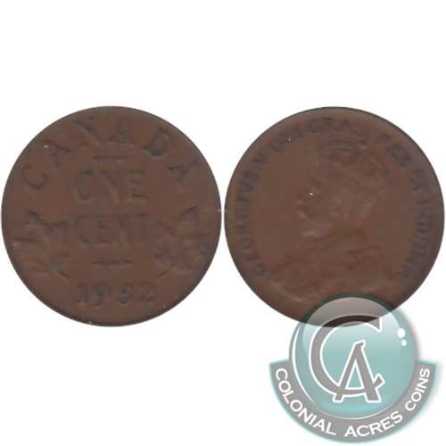 1932 Canada 1-cent F-VF (F15)