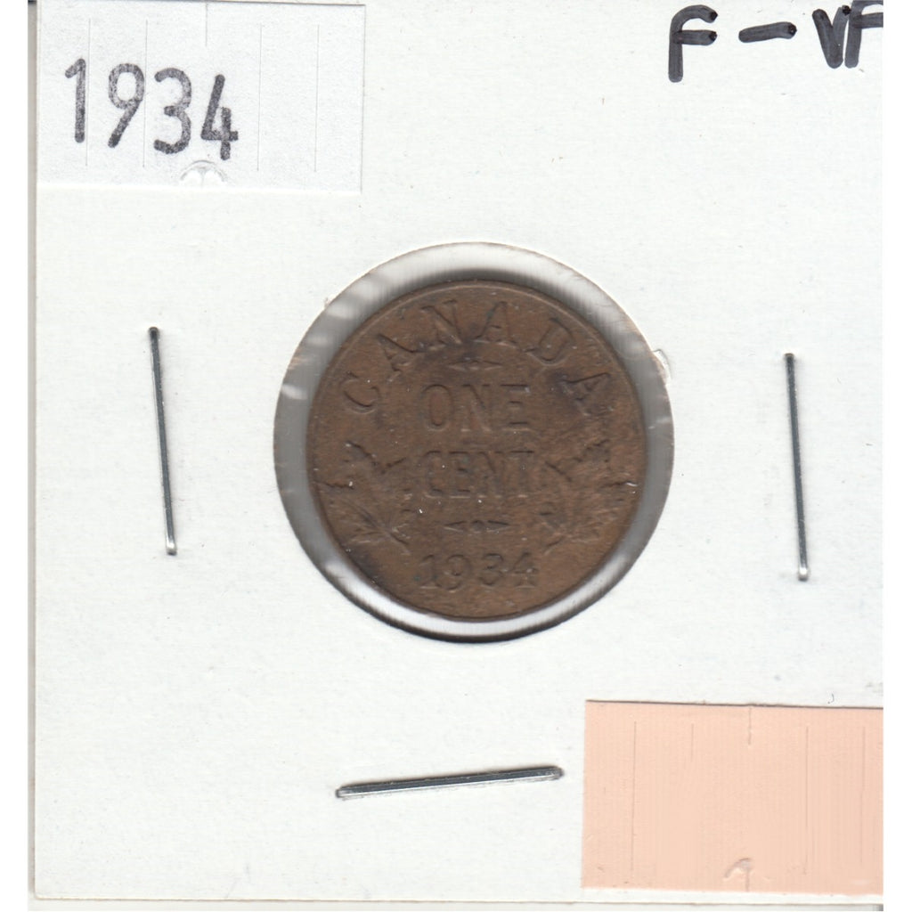 1934 Canada 1-cent F-VF (F-15)