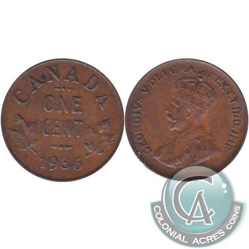 1936 Canada 1-cent VG-F (VG-10)