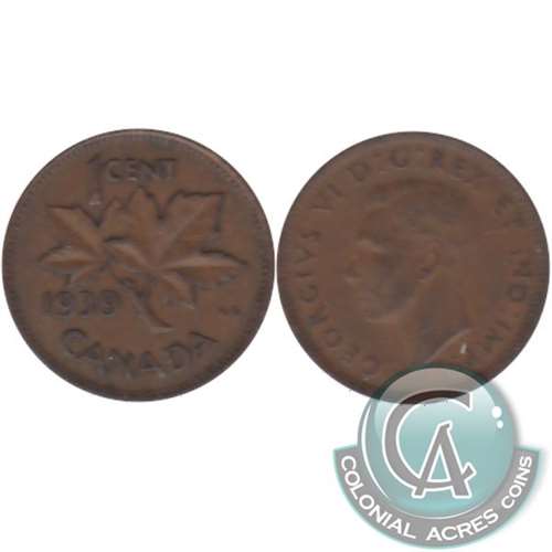 1939 Canada 1-cent EF-AU (EF45)