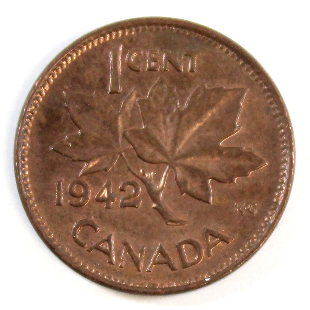 1942 Canada 1-cent AU-UNC (AU-55)