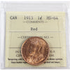 1913 Canada 1-cent ICCS Certified MS-64 Red