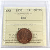 1932 Canada 1-cent ICCS Certified MS-64 Red (XFC 242)