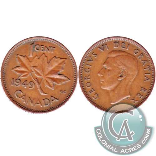 1949 A To Denticle Canada 1-cent Fine (F12)