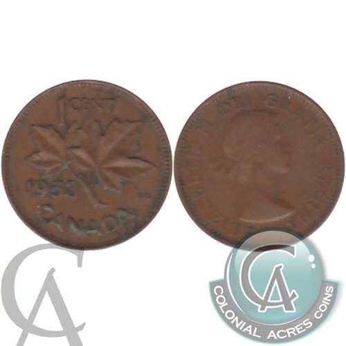 1953 SS Canada 1-cent Fine (F-12)