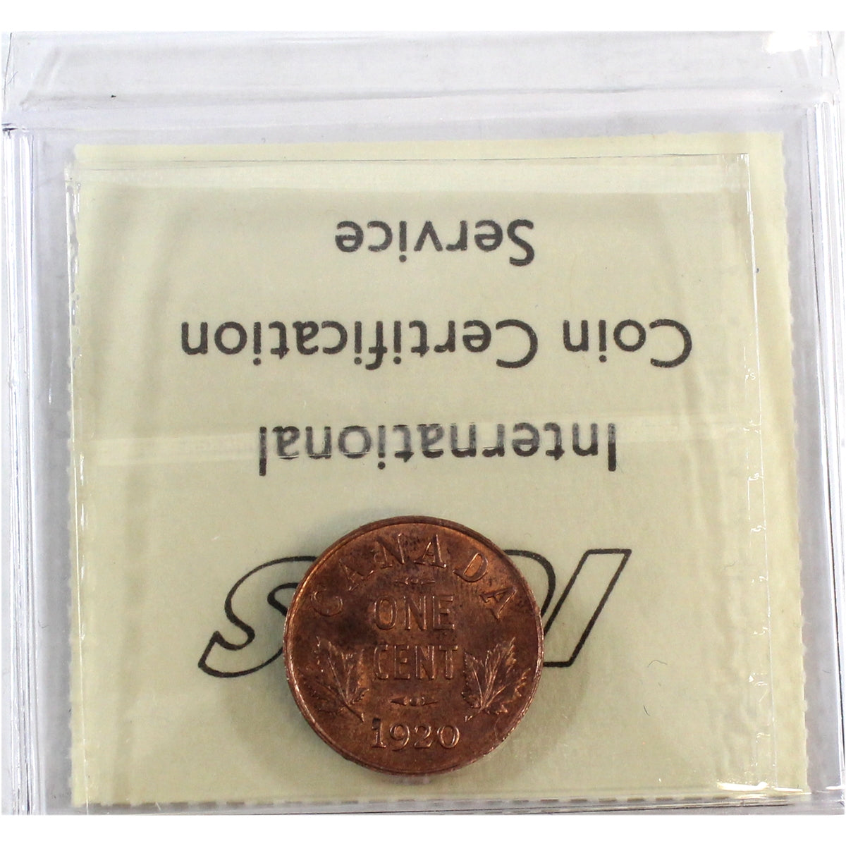 1920 Small Canada 1-cent ICCS Certified MS64 Red