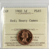 1960 Canada 1-cent ICCS Certified PL65 Red; Heavy Cameo