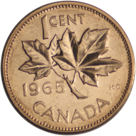 1965 Var. 2 SB B5 Canada 1-cent Brilliant Uncirculated (MS-63)