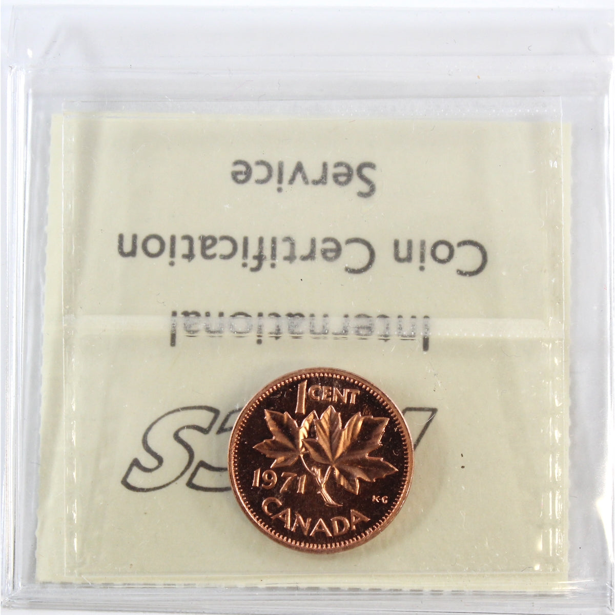 1971 Canada 1-cent ICCS Certified PL-65 Red; Heavy Cameo